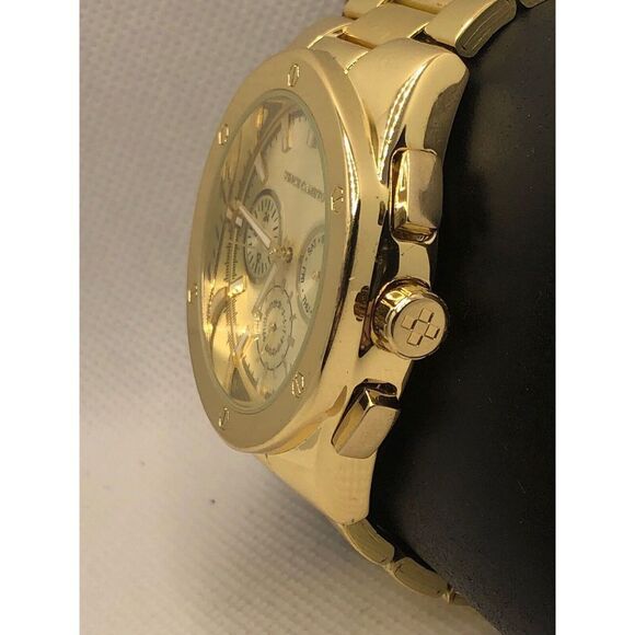Vince Camuto VC/1104 Unisex Gold Stainless Steel Analog Dial Quartz Watch KS112 - Picture 2 of 9